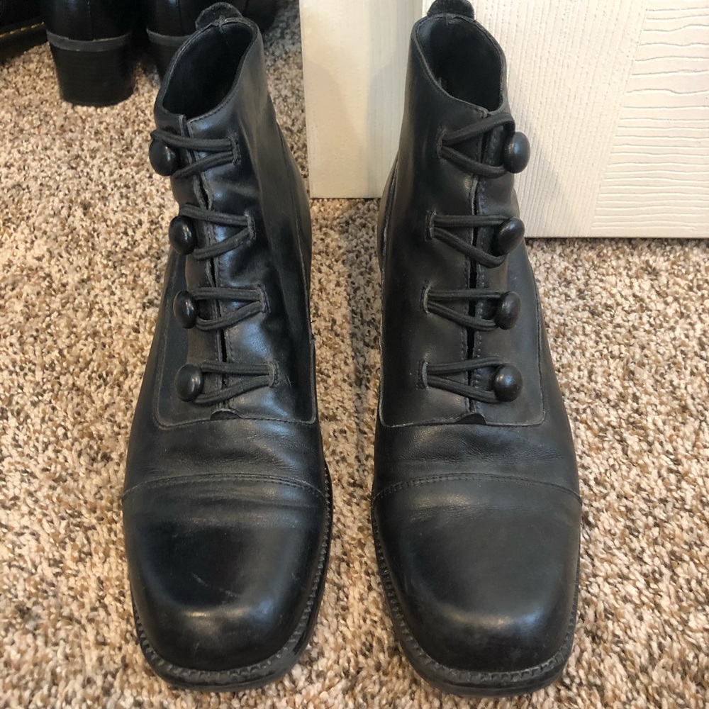 vintage distressed black booties